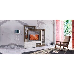 Nappali bútorok, Bedora, City 6003, 180 x 40 x 166 cm, PAL, barna / fehér