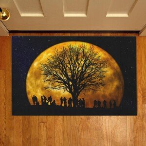Moon Bejárati szőnyeg, Casberg, 38x58 cm, poliászter, sárga/fekete