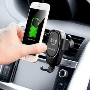 Vezeték nélküli autós töltő Wolder InnovaGoods telefonhoz, 9 x 10 cm, műanyag/gumi