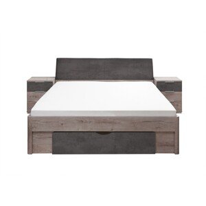 Darwin ágy 3 fiókkal, 180 x 200 cm, PAL, szürke / bézs
