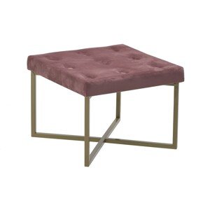 InArt szék, 40 x 40 x 30 cm, vas / bársony, arany / rózsaszín