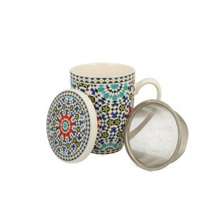 DUO Csésze szűrővel, Marokkó, 420 ml, porcelán, többszínű