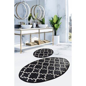 Kupa 2 db Fürdőszobai szőnyeg, Chilai, 50x60 cm/60x100 cm, fekete