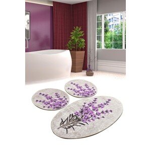 Lavender 3 db Fürdőszobai szőnyeg, Chilai, 50x60 cm/60x100 cm, színes