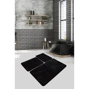 Havai 3 db Fürdőszobai szőnyeg, Chilai, 40x60 cm/50x60 cm/60x100 cm, fekete