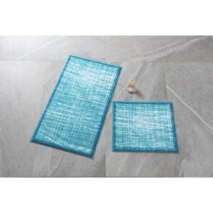 Confetti 2 db Fürdőszobai szőnyeg, Confetti, 50x57 cm/57x100 cm, türkiz