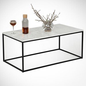 Cosco Marmo Dohányzóasztal, Comforty, 95x55x43 cm, fehérfekete
