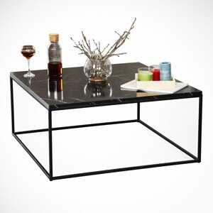 Poly Royal Dohányzóasztal, Comforty, 75x75x43 cm, feketefehér
