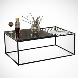Zinus Royal Dohányzóasztal, Comforty, 95x55x43 cm, fekete/fehér