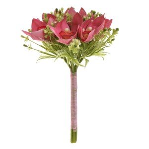 Floare artificiala Bouquet Charm, InArt, H30 cm, roz/verde