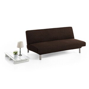 Bi-stretch Elasztikus kanapéhuzat, Belmarti, Viena, click-clack, kétszemélyes, jacquard anyag, barna