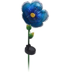 Virágos kerti lámpa, 15,5x11x81 cm, fém, kék
