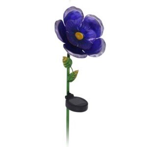 Virágos kerti lámpa, 15,5x11x81 cm, fém, lila