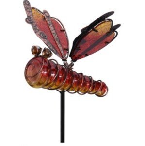 Dragonfly kerti lámpa, 20x6x105 cm, fém, piros
