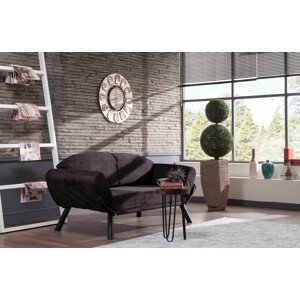 Genzo Kihúzható kanapé, Futon, 2 személyes, 177x81x87 cm, fém, fekete