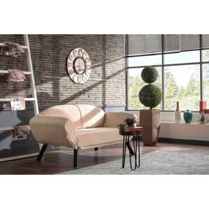Genzo Kihúzható kanapé, Futon, 2 személyes, 177x81x87 cm, fém, krémszín