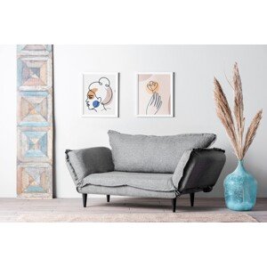 Vino Daybed Kihúzható kanapé, Futon, 3 személyes, 200x70 cm, fém, szürke