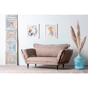 Vino Daybed Kihúzható kanapé, Futon, 3 személyes, 200x70 cm, fém, bézs