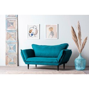 Vino Daybed Kihúzható kanapé, Futon, 3 személyes, 200x70 cm, fém, zöld