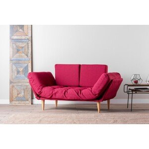 Nina Daybed Kihúzható kanapé, Futon, 3 személyes, 200x70 cm, fém, sötétpiros