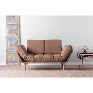 Nina Daybed Kihúzható kanapé, Futon, 3 személyes, 200x70 cm, fém, világosbarna