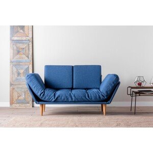 Nina Daybed Kihúzható kanapé, Futon, 3 személyes, 200x70 cm, fém, világoskék