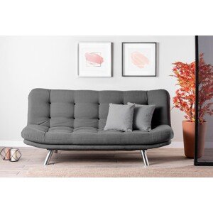 Misa Sofabed Kihúzható kanapé, Futon, 3 személyes, 198x128 cm, fém, szürke
