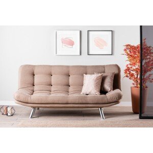 Kanapéágy Misa Kihúzható kanapé, Futon, 3 ülőhely, 198x128 cm, fém, nerc