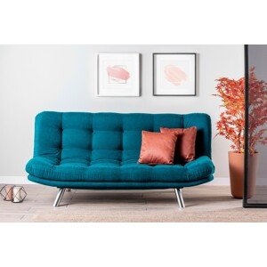 Misa Sofabed Kihúzható kanapé, Futon, 3 személyes, 198x128 cm, fém, zöld