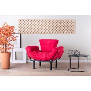 Kihúzható fotel Nitta Single, Futon, 135x70 cm, fém, fukszia