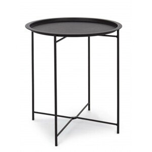 Wissant Kerti dohányzóasztal, Bizzotto, Ø46x52 cm, acél, matt felület, fekete