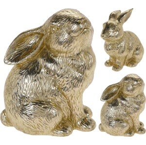 Rabbit Dekoráció, 12x8x14 cm, kerámia, arany
