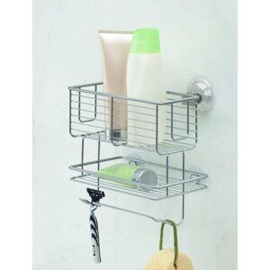 Classico fürdőszobai kiegészítő tartó, iDesign, 23x14x25 cm, tapadókorongokkal, acél