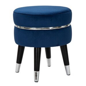 Paris szék, Mauro Ferretti, Ø35x40,5 cm, bársony, kék / ezüst