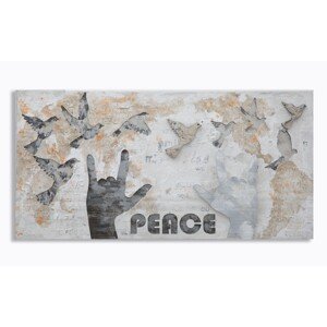 Peace Festmény, Mauro Ferretti, 60x120 cm, kézzel festett, kanavász/erdeifenyő