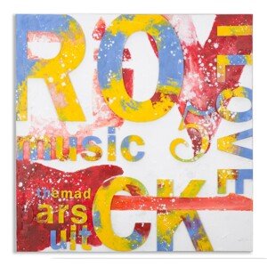 Rock Music Festmény, Mauro Ferretti, 100x100 cm, kézzel festett, kanavász/erdeifenyő