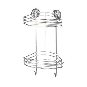 Fürdőszoba polc, Wenko, Tier Vacuum-Loc®, 23 x 43 x 21 cm, rozsdamentes acél