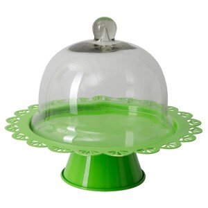 Fan Green Sütemény szervírozó tál, Mauro Ferretti, Ø27.5x22.5 cm, vas/üveg