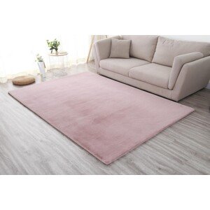Bozontos puha szőnyeg, Heinner, 160x230 cm, poliészter / pamut, rózsaszín