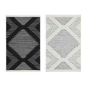 Kilim szőnyeg 2 oldallal, Arya 15 Black, Baketo, 100% újrahasznosított pamut, 160x230 cm