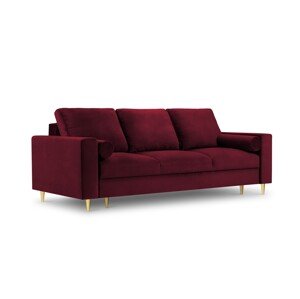 Mimosa Kihúzhatós kanapé, Mazzini Sofas, 3 személyes, tárolóládával, 220x100x92 cm, bársony, piros
