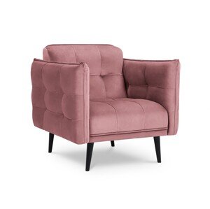Canna Fotel, Mazzini Sofas, 90x100x88 cm, bársony, rózsaszín