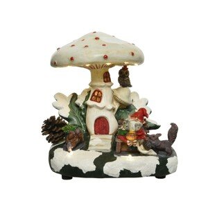 Fényes dekoráció Gnome ház, Lumineo, 19x22 cm, 16 LED, sokszínű