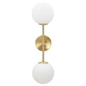 Glamy Doppia Fali lámpa, Mauro Ferretti, 2 x E14, 40W, vas/üveg, aranyszín/fehér