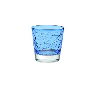6 pohár whiskys készlet, Vidivi, Dolomitok, 370 ml, üveg, kék