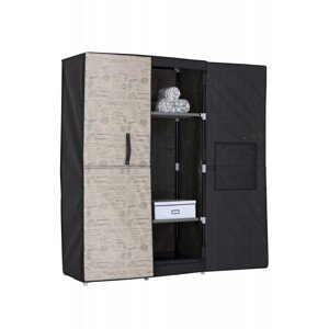 Jocca szekrény merev ajtókkal, Jocca, 100x46x170 cm, polipropilén / fém, fekete / bézs