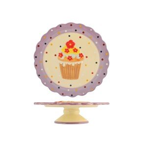 Sütemény- és tortakínáló tál  Alzata, HO-ME, 20 cm, kerámia