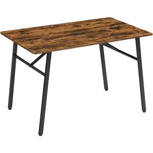 Vasagle Asztal, ipari stílusú, 120 x 75 x 75 cm, acél/forgácslap, barna