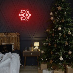 Snowflake Fali lámpa, Neon Graph, 30x26x2 cm, piros