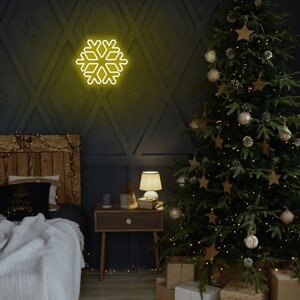Snowflake Fali lámpa, Neon Graph, 30x26x2 cm, sárga